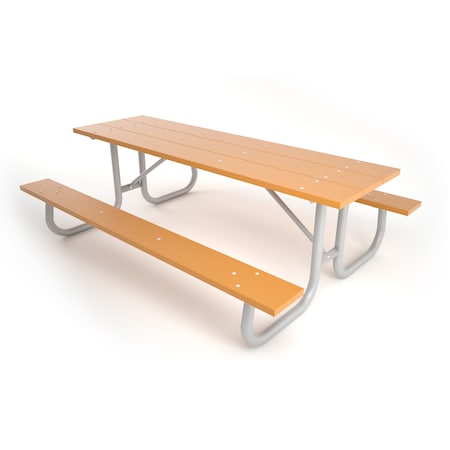 Frog Furnishings Cedar 8' Galvanized Frame Table with Galvanized Frame PB 8CEDGFPIC